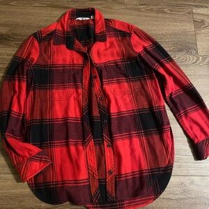 Athleta Red and Black Plaid Flannel